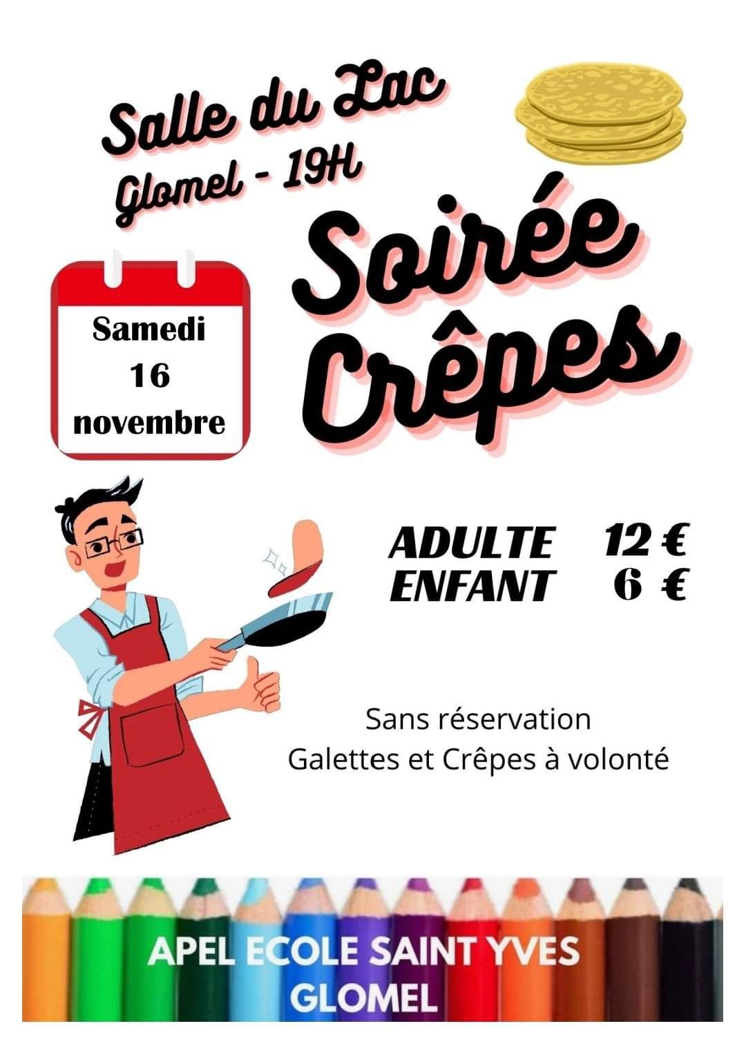 Soirée crêpes Apel St Yves novembre 2024